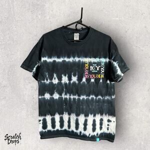 Colortone Icy Tone Mens Large Tie Dye T Shirt Black White Graphic Casual Tee M01